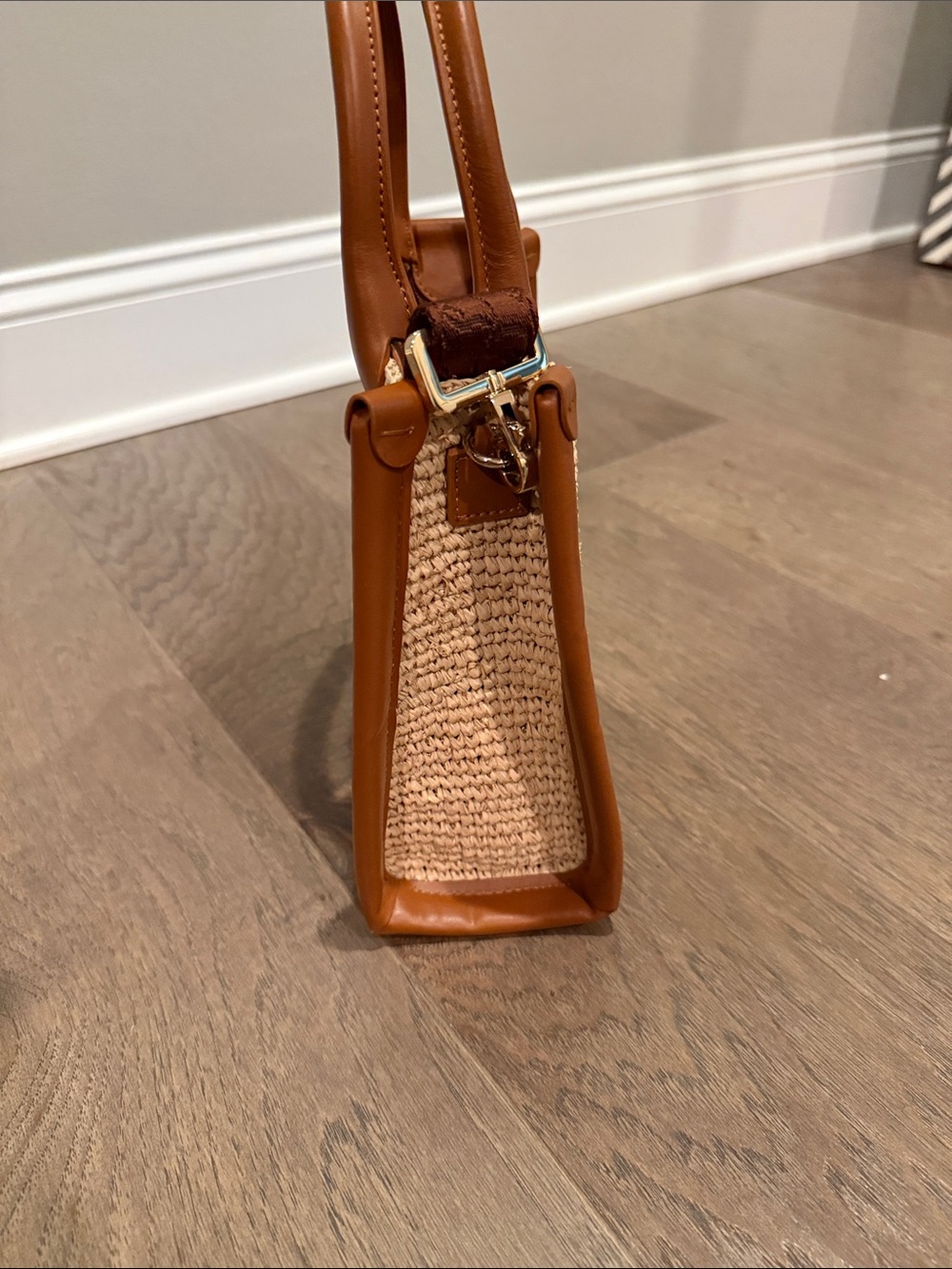 Christian Louboutin Mini By My Side Raffia & Leather Tote with Detachable Strap - Picture 9 of 16